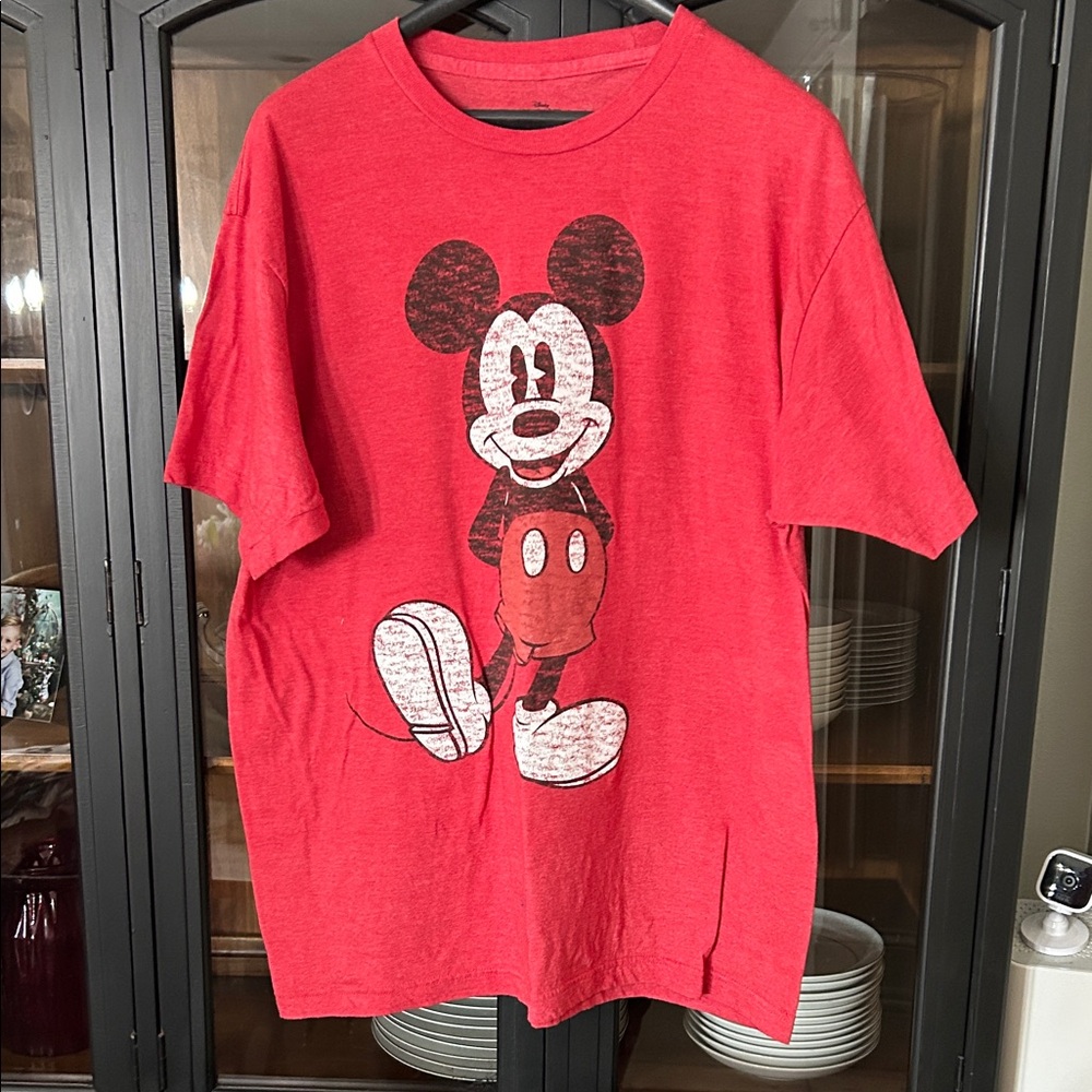 Disney Red Short Sleeve Tee with Mickey Mouse - Picture 3 of 3